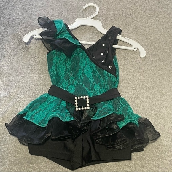 Do your thing kelly green dance costume Laylas costumes size small - Picture 2 of 13